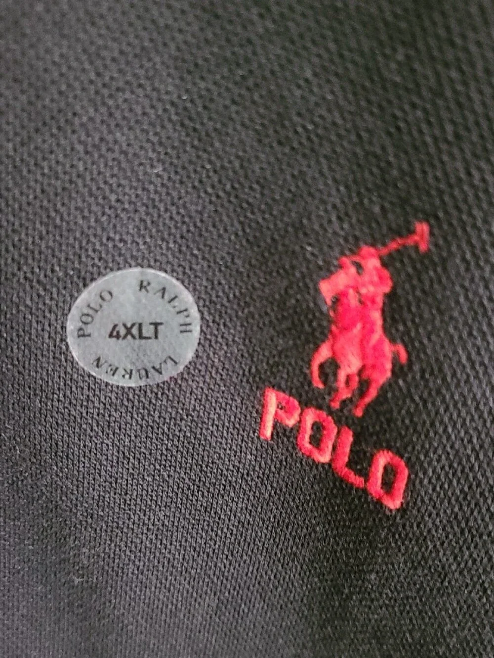 Polo by Ralph Lauren Black Track Jacket with White Sleeve Stripes and Red Logo